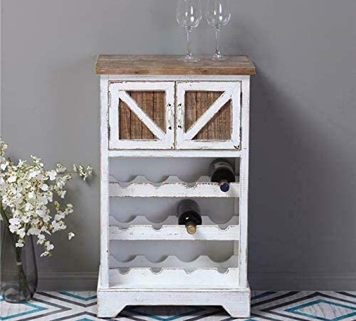 Luxen Home WHIF369 30.9 x 18.9 in. Wood Wine Cabinet - White & -Wood bar-Bar Wood Cabinet-Wine Wood Cabinet-Wine Rack bar...