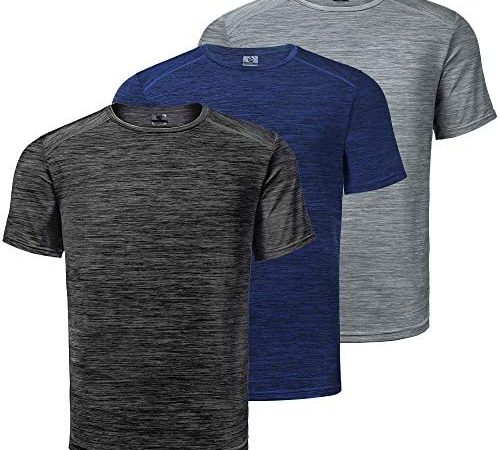 Men's Short Sleeve Active T-Shirt Crew Stretch Athletic Performance Tees Cool Quick Dry Fit for...