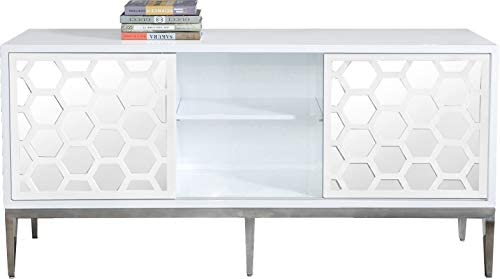 Meridian Furniture Zoey Collection Modern | Contemporary Mirrored Sideboard Buffet, Rich Chrome...