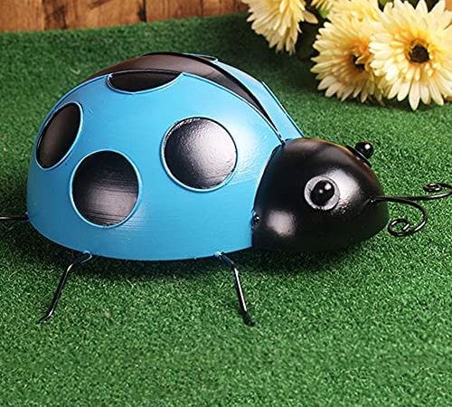 Metal Ladybug Wall Decor, Yard Fence 3D Ladybug Sculpture Ornaments, Cute Spring Indoor Outdoor...