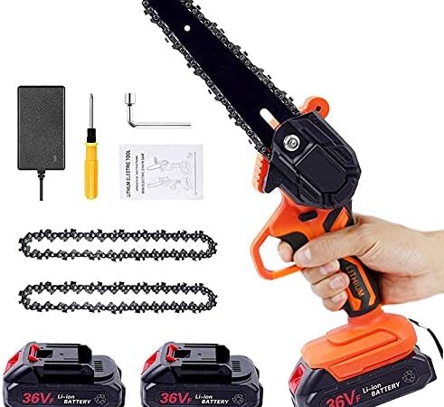 Mini Chainsaw 6-Inch Power Chain Saws, 36V Portable one-Hand Mini Cordless Battery chainsaws for Courtyard Tree Branch Wood...