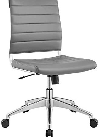 Modway Jive Ribbed Armless Mid Back Swivel Conference Chair In Gray