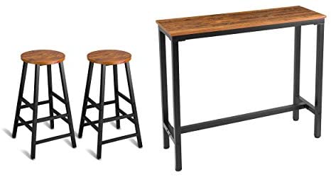 Mr IRONSTONE 47” Bar Table & 27.7" Bar Stool (Indoor USE ONLY)