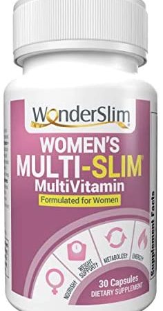 Multi-Slim Women's MultiVitamin | Vitamin for Women with Turmeric Curcumin & Black Cohosh, CapsiMax, Green Tea Extract, 30 Ct
