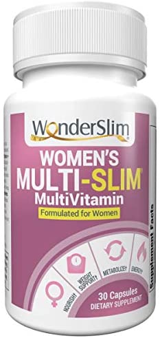 Multi-Slim Women's MultiVitamin | Vitamin for Women with Turmeric Curcumin & Black Cohosh, CapsiMax, Green Tea Extract, 30 Ct