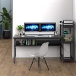 NSdirect 60" Large Computer Desk with 4 Tier Storage Shelves, Office Desk Computer Table Studying Writing Drawing Modern Desk...