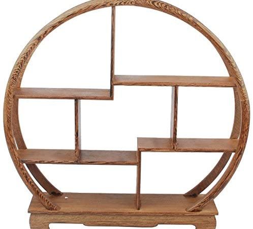 NWFashion Chinese Wooden Rosewood Display Stand Decoration 11" Curio Cabinets Shelf (4)