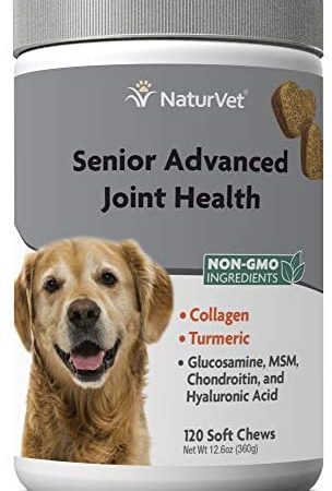 NaturVet Senior Advanced Joint Health Dog Supplement – Includes Glucosamine, MSM, Chondroitin, Collagen – Helps Supports...