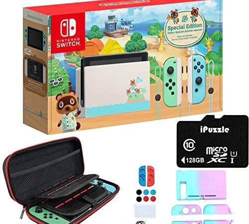 Newest Nintendo Switch Animal Crossing: New Horizons Edition with Green and Blue Joy-Con - 6.2" Touchscreen Display, USB-C,...