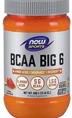 Now Foods Sports Nutrition, BCAA (Branched Chain Amino Acids) Big 6, Watermelon Flavor, 21.16 Oz