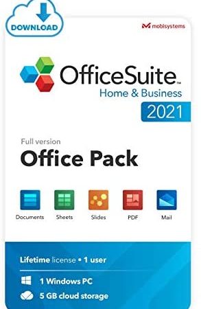OfficeSuite Home & Business 2021 - Lifetime License - Documents, Sheets, Slides, PDF, Mail &...