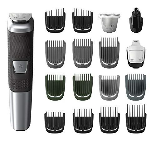 Philips Norelco MG5750/49 Multigroom All-In-One Trimmer Series 5000 With 8Piece, No Blade Oil Needed, Black, 1 Count