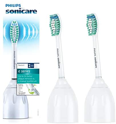Philips Sonicare HX7022/66 Genuine E-Series replacement toothbrush heads, 2- Pack