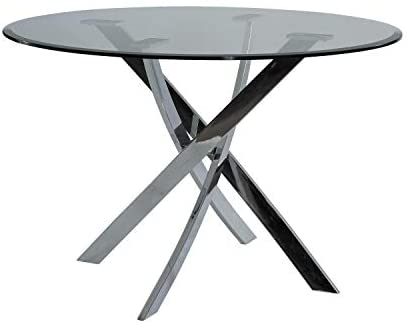 Powell Furniture Putnam Dining Table, Chrome