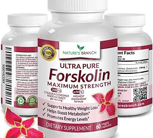 Premium 100% Ultra Pure Forskolin for Weight Loss Max Strength w/ 40% Standardized Coleus Forskohlii Root Extract Powder...