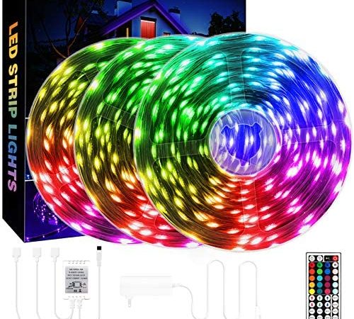 QZYL 75ft LED Lights for Bedroom, RGB LED Strip Lights for Living Room, Party Decor with Dimmable...