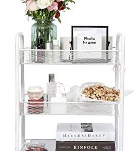 Rolife Metal Kitchen Cart,3 Tier Rolling Kitchen Island Cart with Wheels,Tower Rack and Storage Organizer,Utility Cart for...