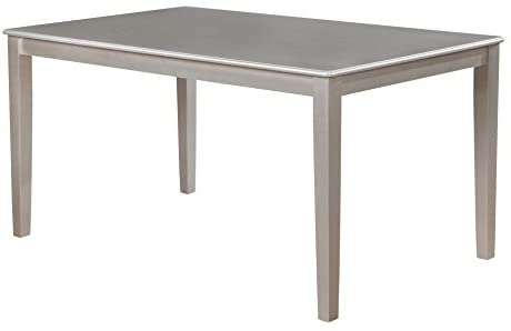 Roundhill Furniture Avignor Contemporary Simplicity Large Dining Table, Silver