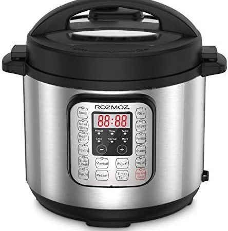 Rozmoz 11-in-1 Electric Pressure Cooker Instant Stainless Steel Pot, Slow Cooker, Steamer, Saute,...