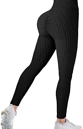 SHAPEVIVA Women Tiktok Bubble Butt Leggings - Anti Cellulite Scrunched Booty Tights Tummy Control High Waisted Yoga Pants