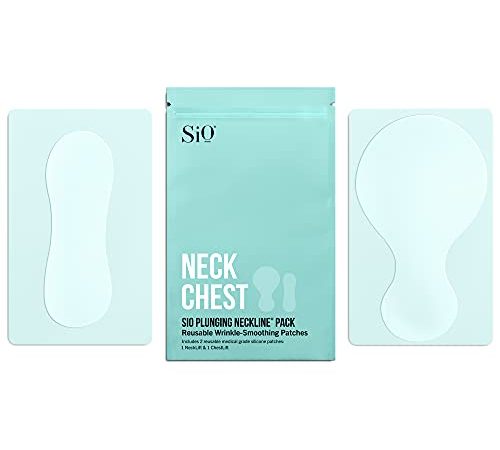 SiO Beauty Plunging Neckline - Overnight Reusable Silicone Smoothing Patches for Neck and Chest...