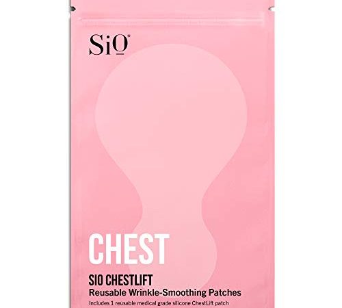 Sio Beauty SkinPad Silicone Chest Anti-Wrinkle Patches (2 Weeks Supply) - Reusable Overnight...