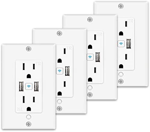Smart Outlet with 2 USB Ports,Lumary Smart Outlet In Wall Works With Alexa & Google Assistant,15 Amp No Hub Required,ETL &...