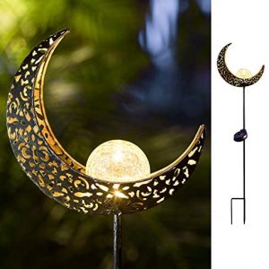 TAKE ME Moon Solar Lights Garden Outdoor,Waterproof Metal Decorative Stakes for...