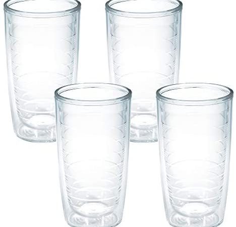 Tervis Clear & Colorful Insulated Tumbler, 16oz - 4 Pack - Boxed, Clear