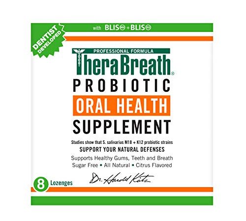TheraBreath Oral Health Probiotic Supplement, Citrus Flavor, 8 Chewable Lozenges