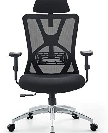 Ticova Ergonomic Office Chair - High Back Desk Chair with Adjustable Lumbar Support & Thick Seat Cushion - 140°Reclining &...