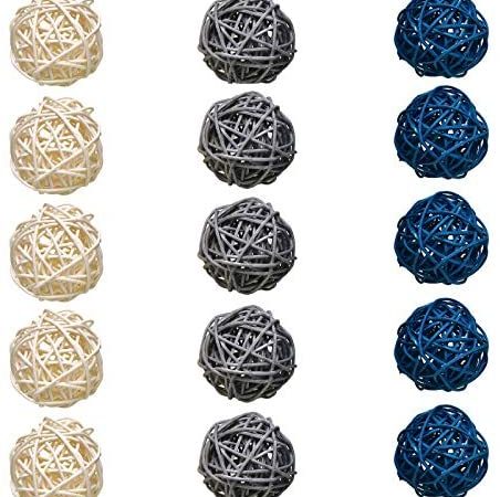 Timoo Rattan Balls Decorative, 15 Pack Wicker Balls for Home Decor Aromatherapy Accessories Wedding...