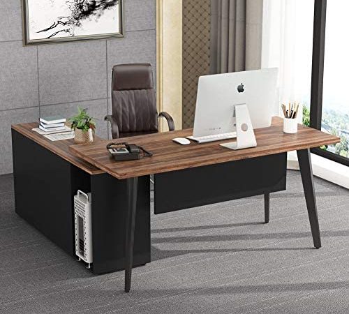 Tribesigns L Shaped Desk with Drawer and Storage, Large L Computer Office Desk Table with Cabinet...