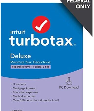 TurboTax Deluxe 2020 Desktop Tax Software, Federal Returns Only + Federal E-file [Amazon Exclusive]...