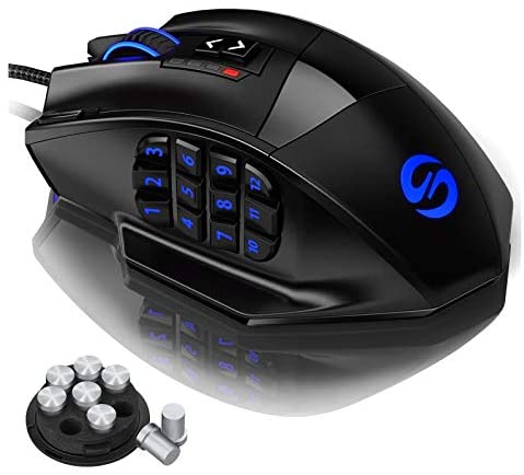 UtechSmart Venus Gaming Mouse RGB Wired, 16400 DPI High Precision Laser Programmable MMO Computer...