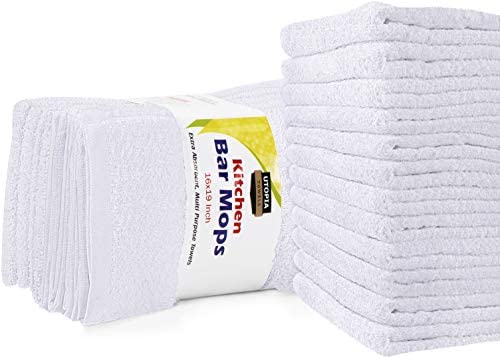 Utopia Towels Kitchen Bar Mops Towels, Pack of 12 Towels - 16 x 19 Inches, 100% Cotton Super...