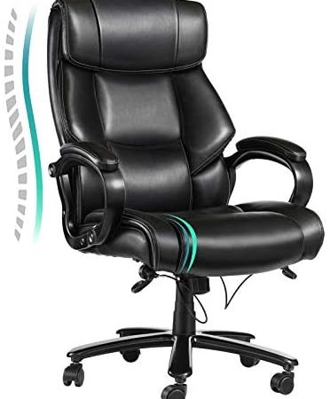 Vanspace Big and Tall Office Chair 400lbs Wide Seat Bonded Leather Executive Task Computer Chair High Back Ergonomic Desk...
