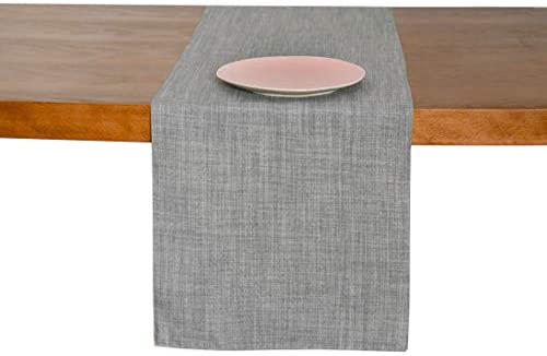Wemay Farmhouse Tabletop Dining Faux Linen Table Runner for Everyday Place Settings, Farmhouse...