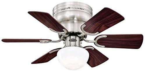 Westinghouse Lighting 7230700 Petite Indoor Ceiling Fan with Light, 30 Inch, Brushed Nickel