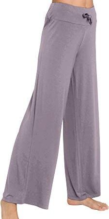 WiWi Women's Bamboo Lounge Wide Leg Pants Stretchy Casual Bottoms Soft Pajama Pant Plus Size Sleepwear S-4X