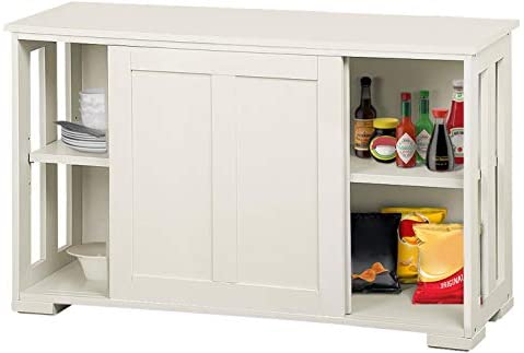 YAHEETECH Kitchen Storage Sideboard, Stackable Buffet Cabinet with Sliding Door and Adjustable Shelf for Home Kitchen,...