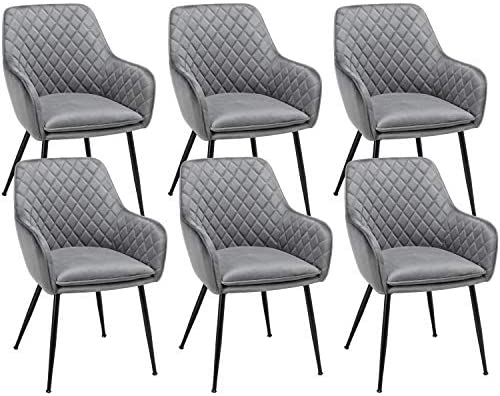 Yaheetech Dining Chairs Velvet Armchairs for Counter Lounge Living Room Corner Chair Steel Legs...