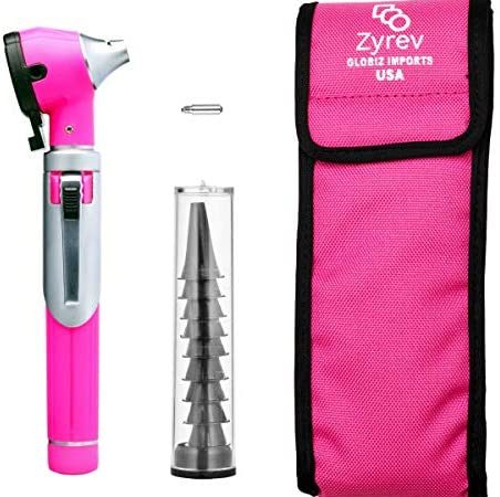 ZetaLife Otoscope - Ear Scope with Light, Ear Infection Detector, Pocket Size (Pink Color)