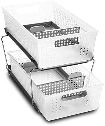madesmart 2-Tier Organizer Bath Collection Slide-out Baskets with Handles, Space Saving, Multi-purpose Storage & BPA-Fre,...