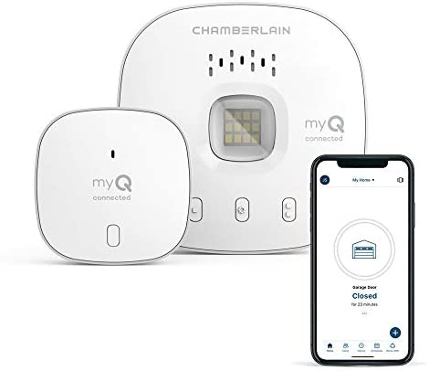 myQ Chamberlain Smart Garage Door Opener - Wireless Garage Hub and Sensor with Wifi & Bluetooth - Smartphone Controlled, New...