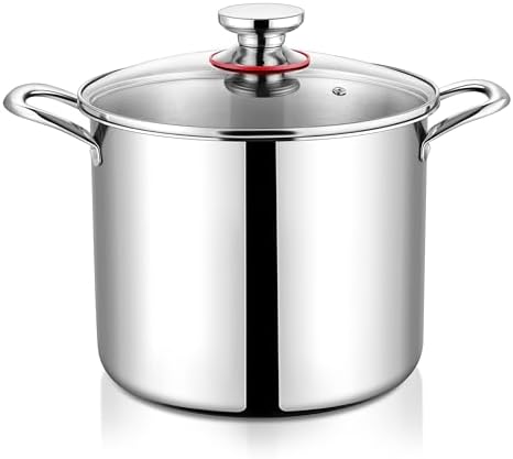 10 Quart Stock Cooking Pot Tri-Ply Stainless Steel Stockpot Soup Pot with Lid