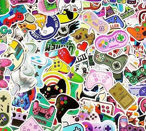 100 Pcs Video Game Water Bottle Stickers for Boys, Gaming Gamer Stickers