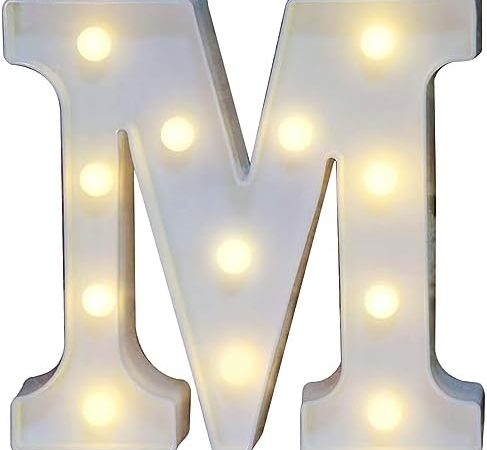 Pooqla LED Marquee Letter Lights Sign, Light Up Alphabet Letter for Home Party Wedding Decoration M