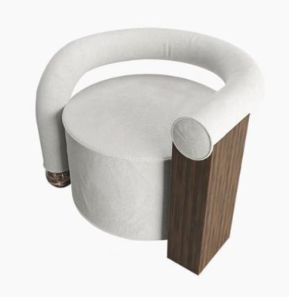 Elegant Minimalist Tiger Velvet Lounge Chair – L-Shaped Sofa for Modern Living White