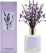 Cocorrína Premium Reed Diffuser Set with Preserved Baby's Breath & Cotton Stick Lavender Thyme |...